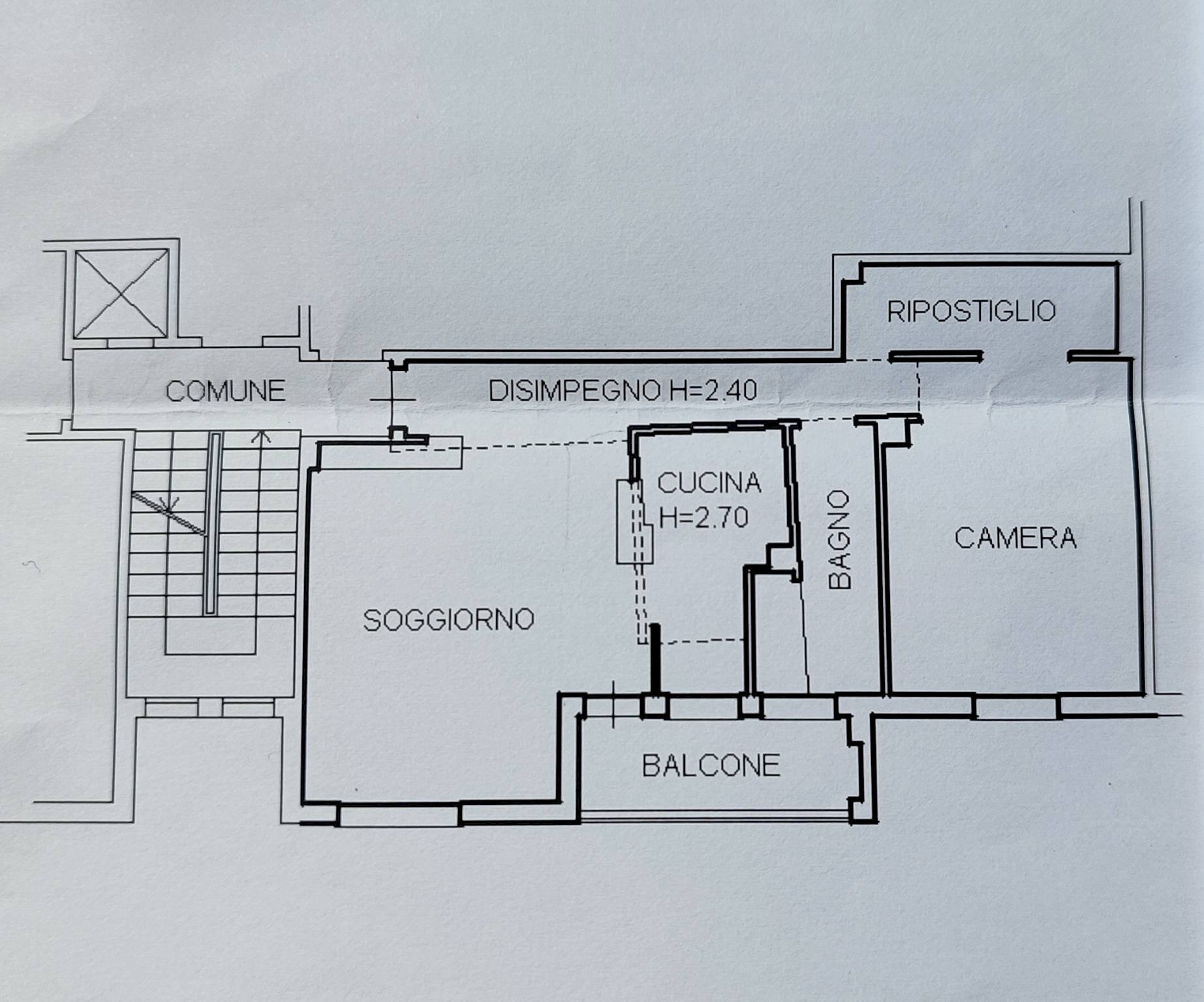 Two-room apartment Bologna (neighborhood Bolognina) - floor plans 1