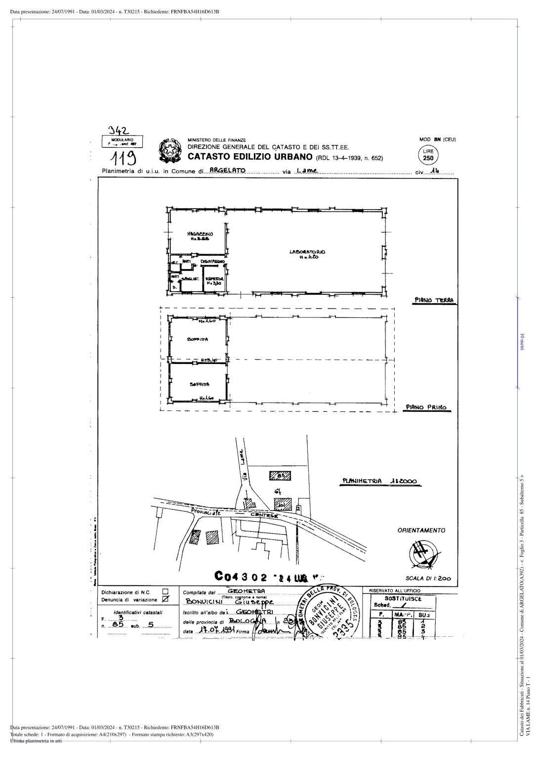 Shed via Lame, Argelato - floor plans 1