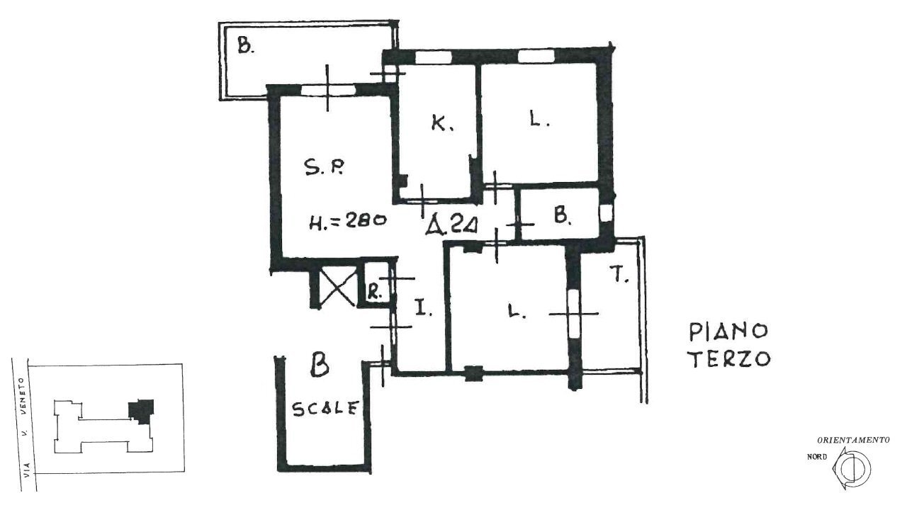 Trilocale via Vittorio Veneto, 27a, Gattinara - planimetria 1