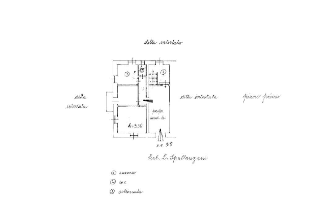 Three-room apartment Scalinata Lazzaro Spallanzani, La Spezia (neighborhood Stazione) - floor plans 1