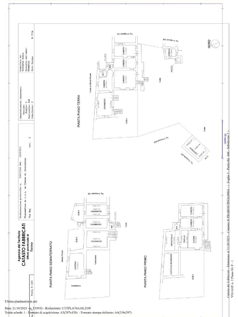 Semi-detached house Via gay, Prarostino - floor plans 1