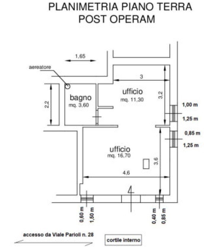Ufficio viale Parioli, 28, Roma - planimetria 1