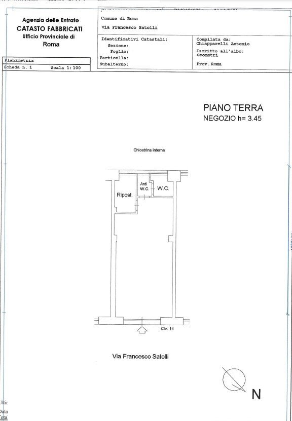 Shop via Francesco Satolli, 14, Roma - floor plans 1