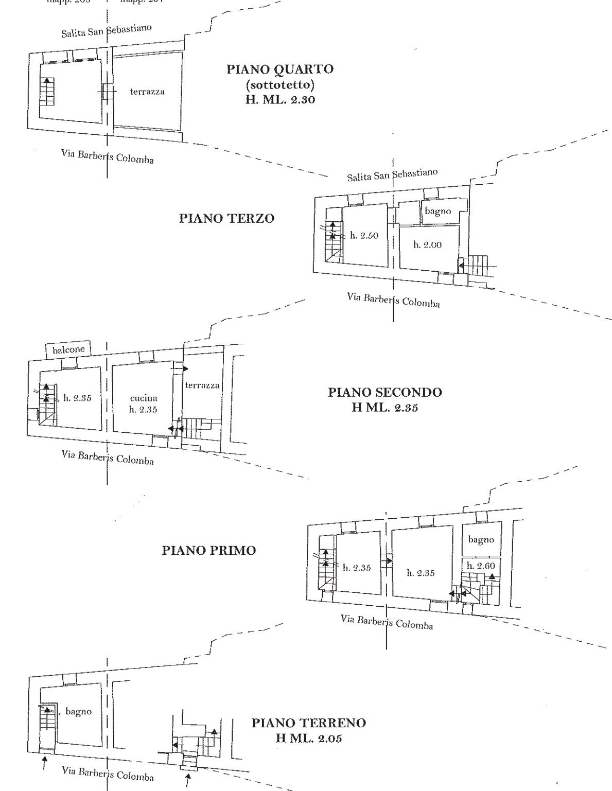 Semi-detached Villa Via Barberis Colomba, Dolceacqua - floor plans 1