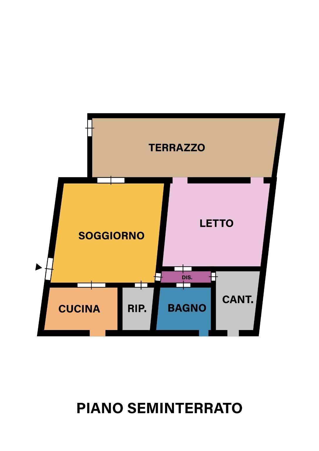 Trilocale via Cesare Battisti, Montiano - planimetria 1