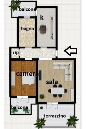 Bilocale via Tommaso Grossi, 2, Rho - planimetria 1