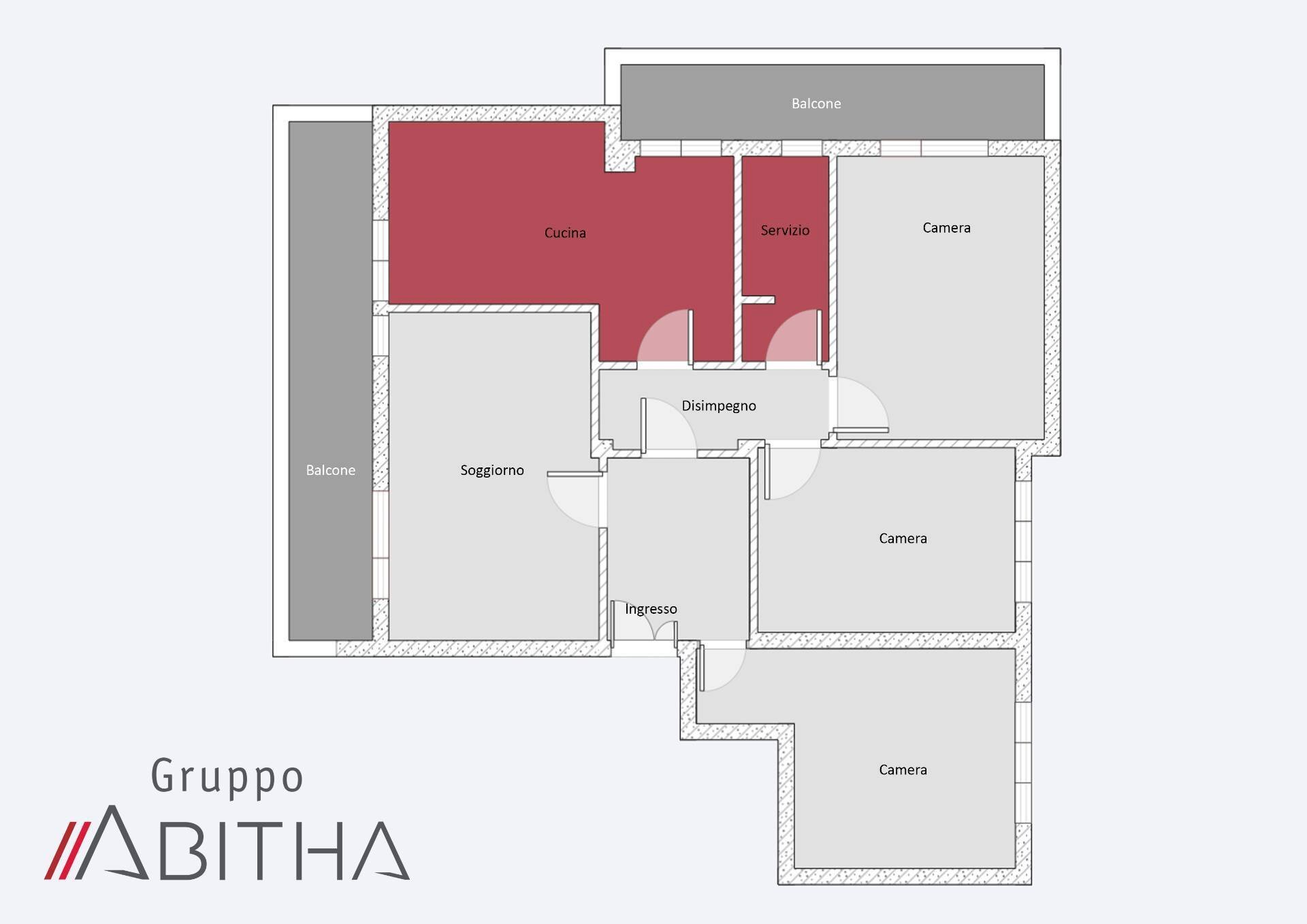 Appartamento via Giuseppe Chiarini, Roma - planimetria 1