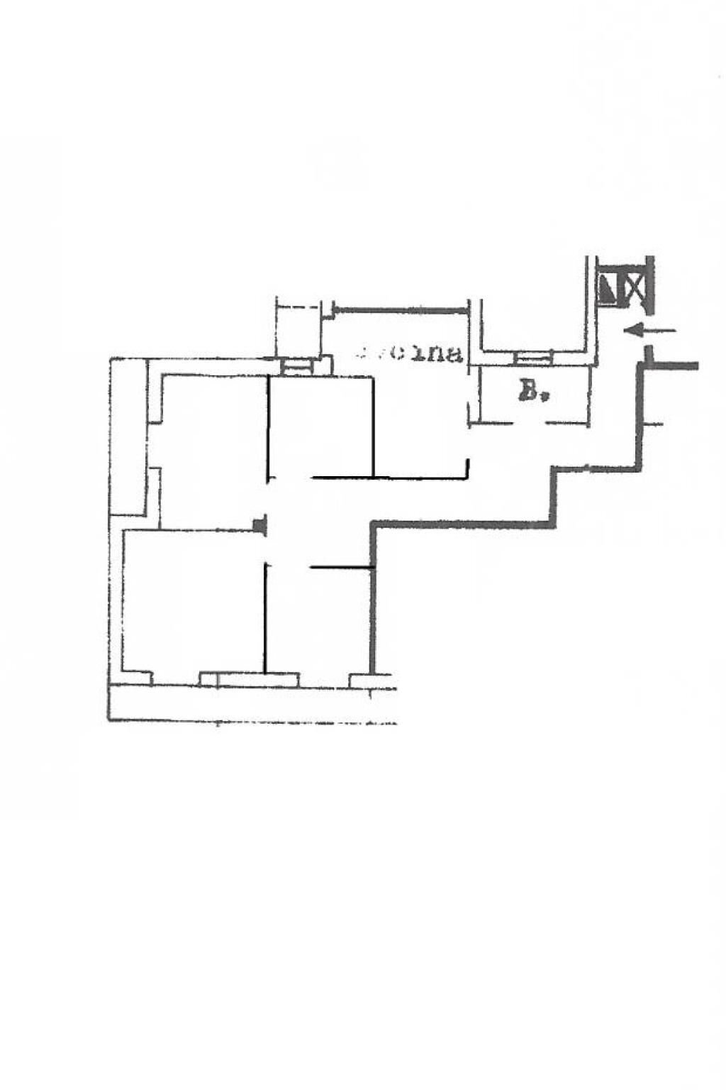Four-room apartment via Gian Battista Monti, 20, Genova (neighborhood Sampierdarena) - floor plans 1