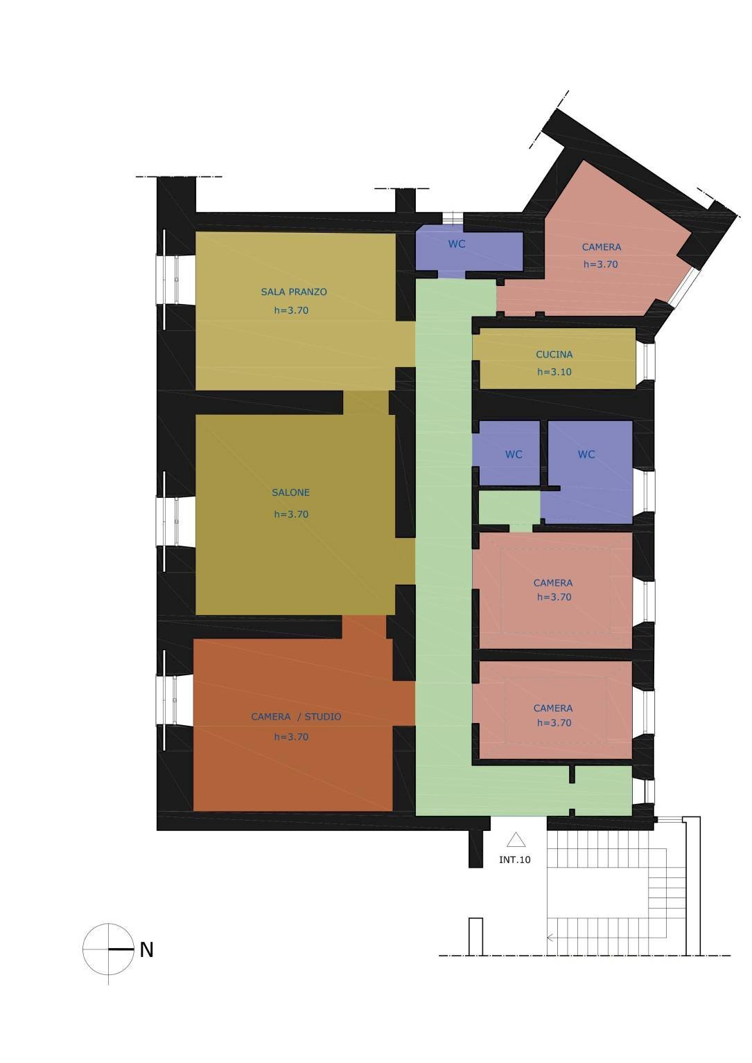 Apartment piazza Camillo Benso di Cavour, Roma - floor plans 1