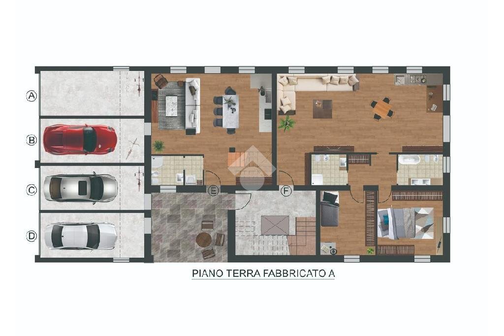 Terraced Villa Stradello riva, Modena (neighborhood Baggiovara) - floor plans 1