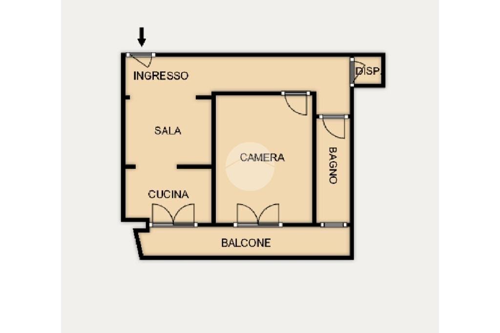 Two-room apartment Via De Mari, Genova (neighborhood Palmaro) - floor plans 1
