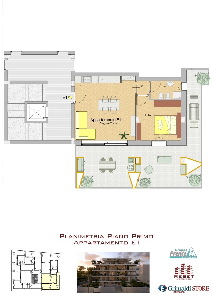 8. PIANO PRIMO E1_page-0001.jpg - Bilocale Via Giammatteo, Lecce - planimetria 1