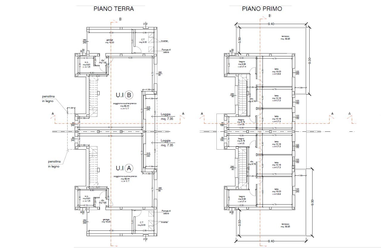 Building land Ravenna - floor plans 1