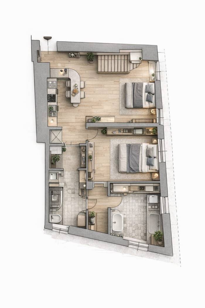 Bilocale Camogli - planimetria 1