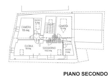 Planimetria piano secondo - Quadrilocale via Bora, 12, Brosso - foto 19
