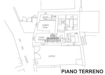 Planimetria piano terra - Bilocale via Bora, 12, Brosso - foto 15