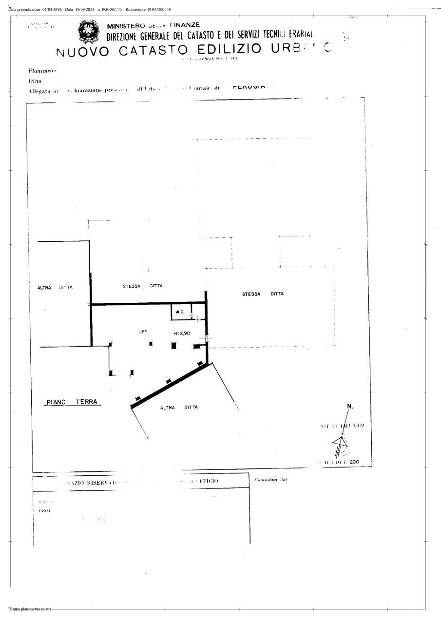 planimetria - Office Via Francesco Briganti 127, Perugia - floor plans 1