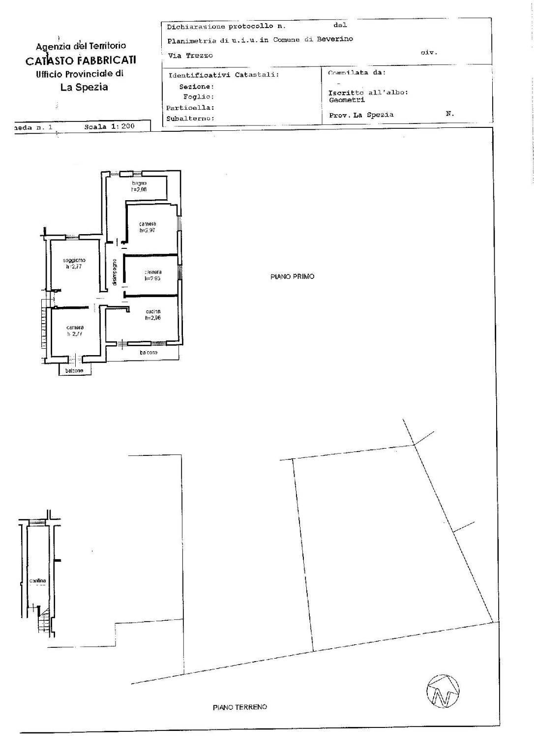 Quadrilocale via Trezzo, Beverino - planimetria 1