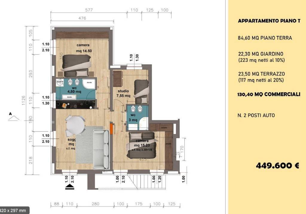 plan - Two-room apartment via Fabbrica e Valle, Sestri Levante - photo 3