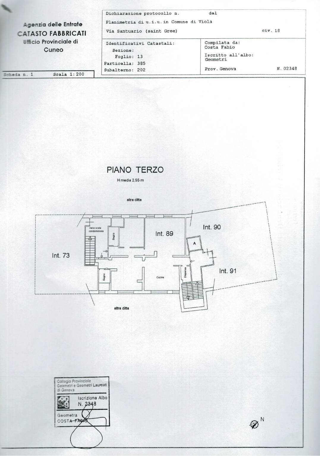 Attic via Santuario, Viola - floor plans 1