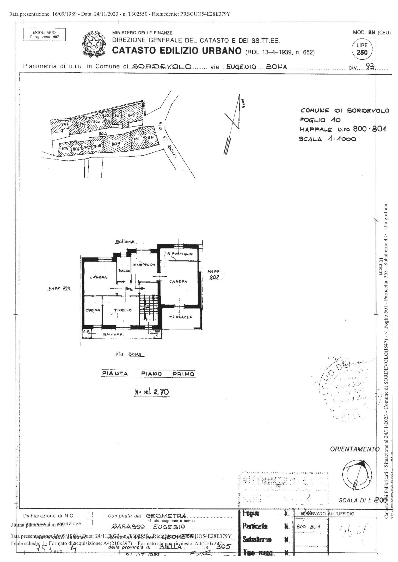 Casa semi indipendente Sordevolo - planimetria 1
