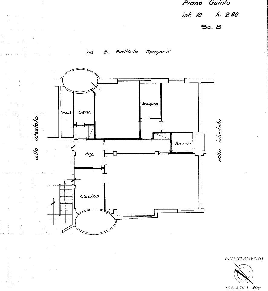 Four-room apartment via Beato Battista Spagnoli, 15, Roma - floor plans 1