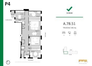 Planimetria - Three-room apartment via Tunisi, 16., Torino (neighborhood Lingotto) - photo 8