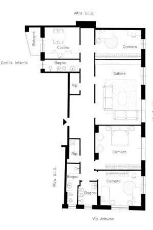 Apartment via Tunisi, 16., Torino (neighborhood Lingotto) - floor plans 1