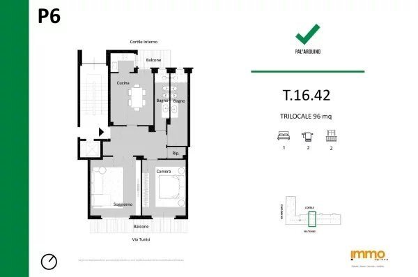 Three-room apartment via Gaspare Vera e Libera Arduino, 7 /B., Torino (neighborhood Cavoretto) - floor plans 1
