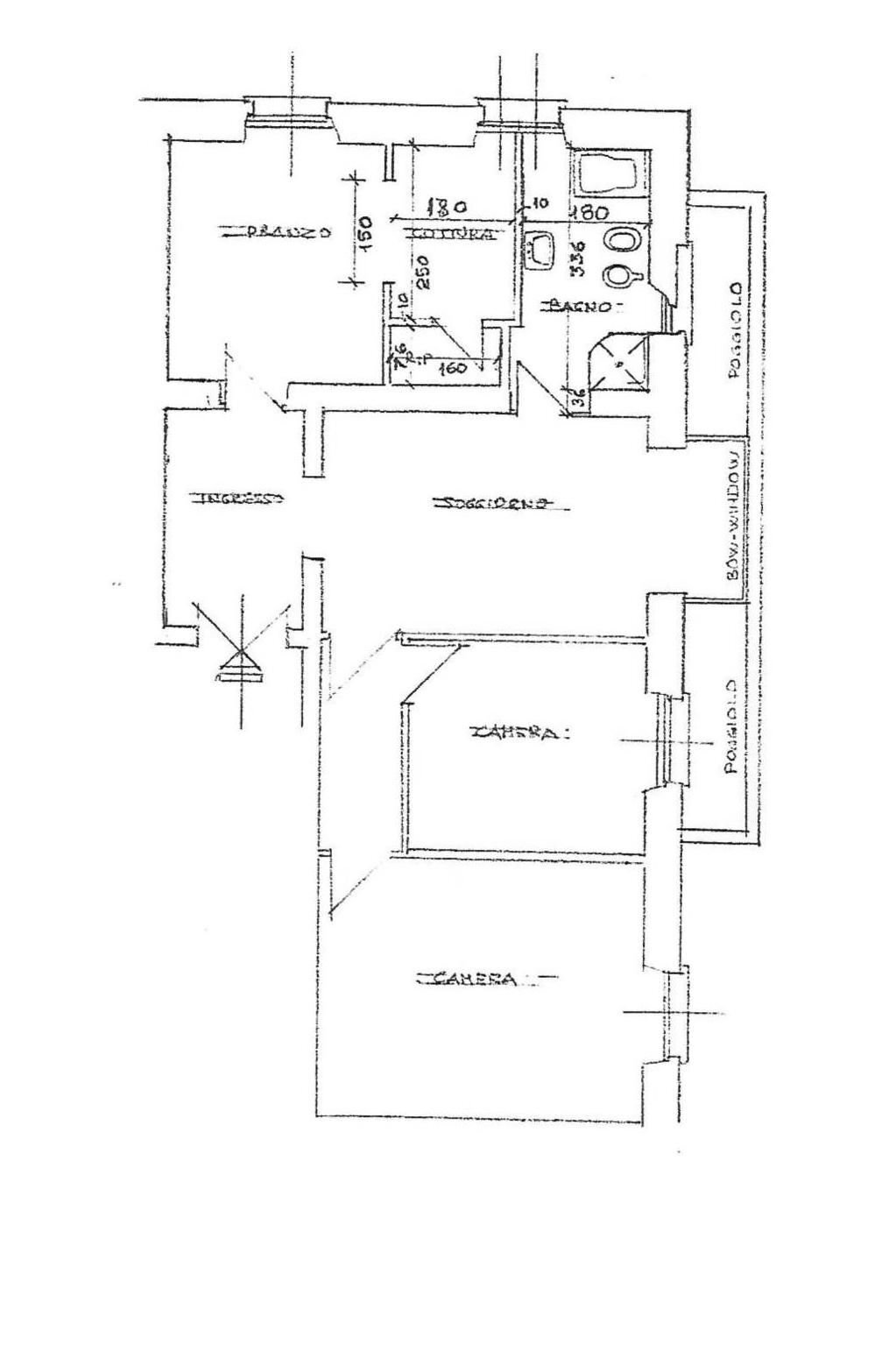 Three-room apartment via Antonio Cantore, 13, Genova (neighborhood Sampierdarena) - floor plans 1