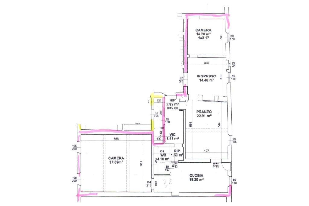Three-room apartment Via Giuseppe Soli, Vignola - floor plans 1