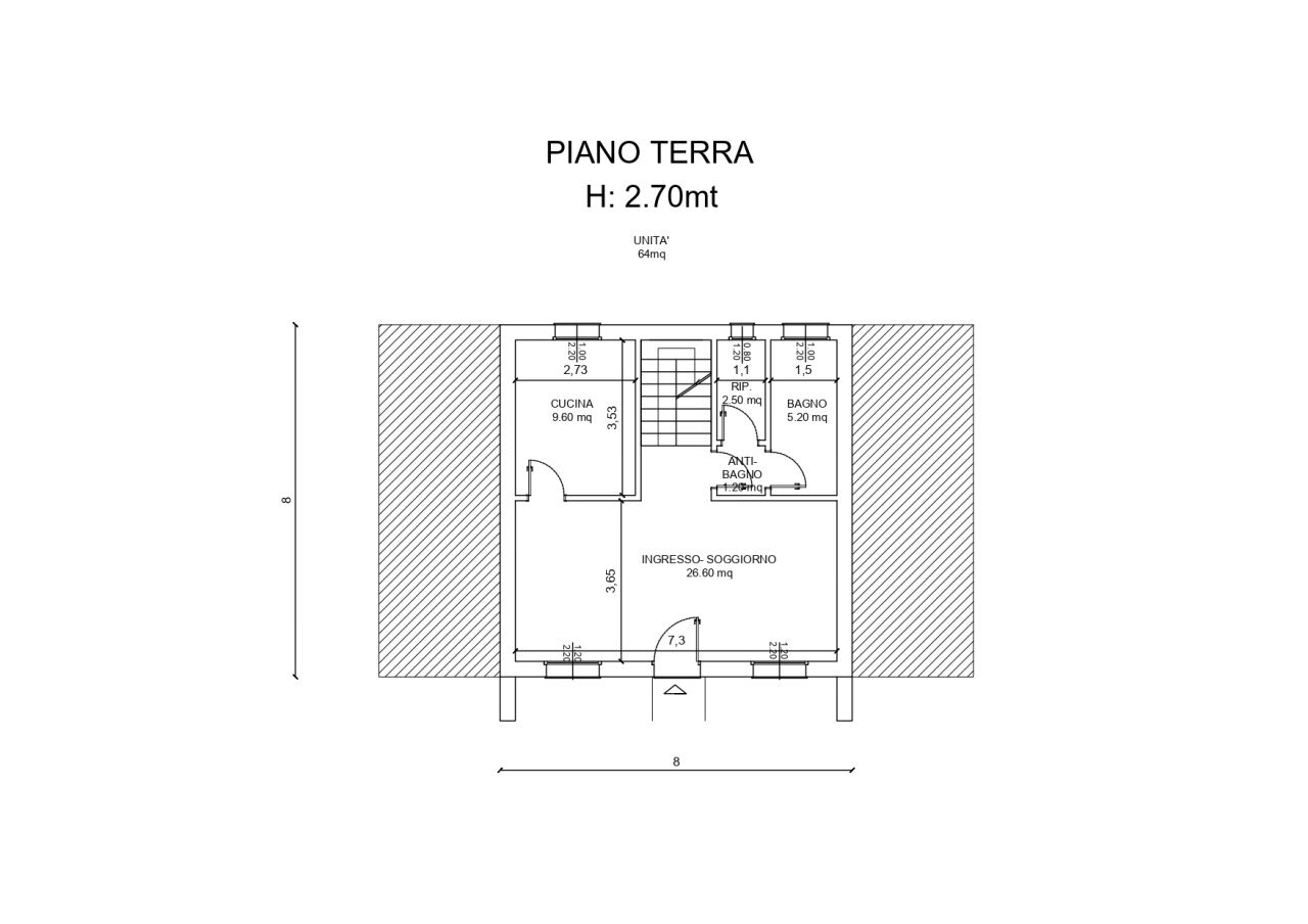 Piano terra VILLETTE CENTRALI - Terraced Villa Contrada San Donato 73, Monteprandone - floor plans 1