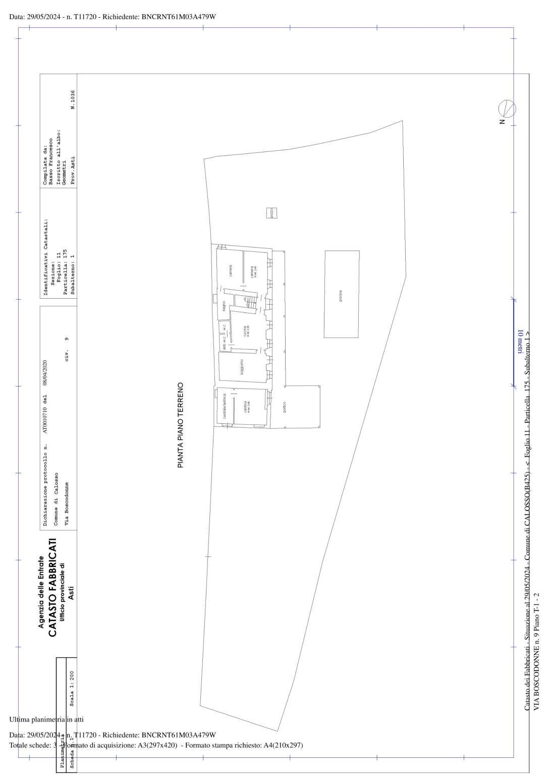 Rustico via Boscodonne, Calosso - planimetria 1