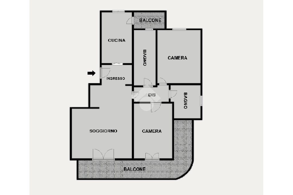Three-room apartment Via Nazario Sauro, Baranzate - floor plans 1