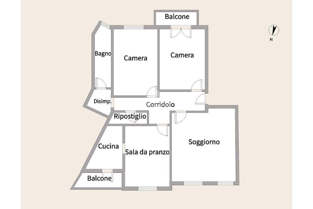 Four-room apartment Via Scotti, Costigliole d'Asti - floor plans 1