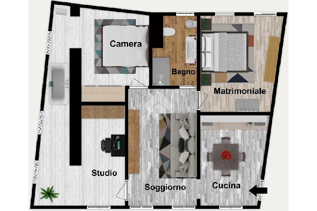 Quadrilocale Vico Inferiore Sant'Antonio, Genova (zona Centro Storico) - planimetria 1