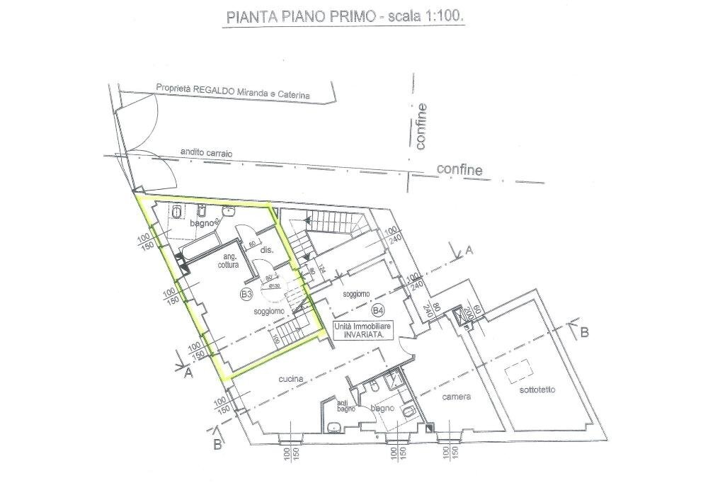 Trilocale Via del Genio, San Francesco al Campo - planimetria 1