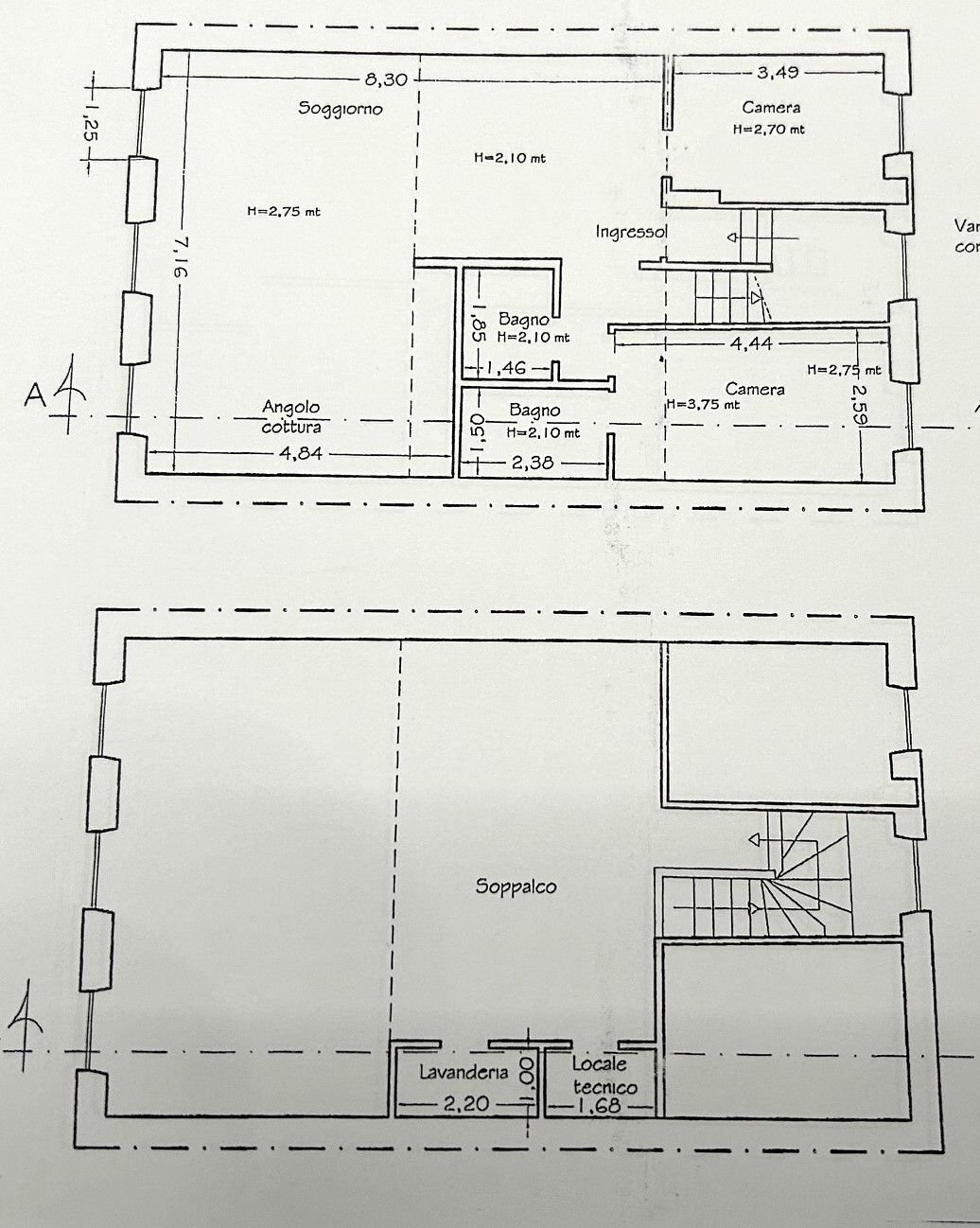Attico via Giuseppe Garibaldi, Camogli - planimetria 1