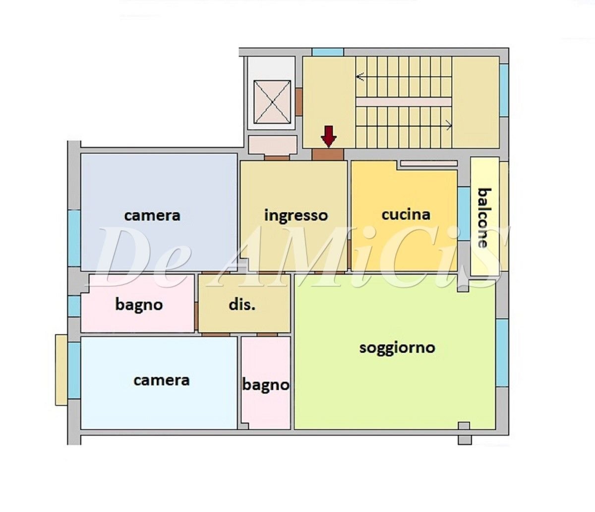 Three-room apartment via Torino, Bordighera - floor plans 1