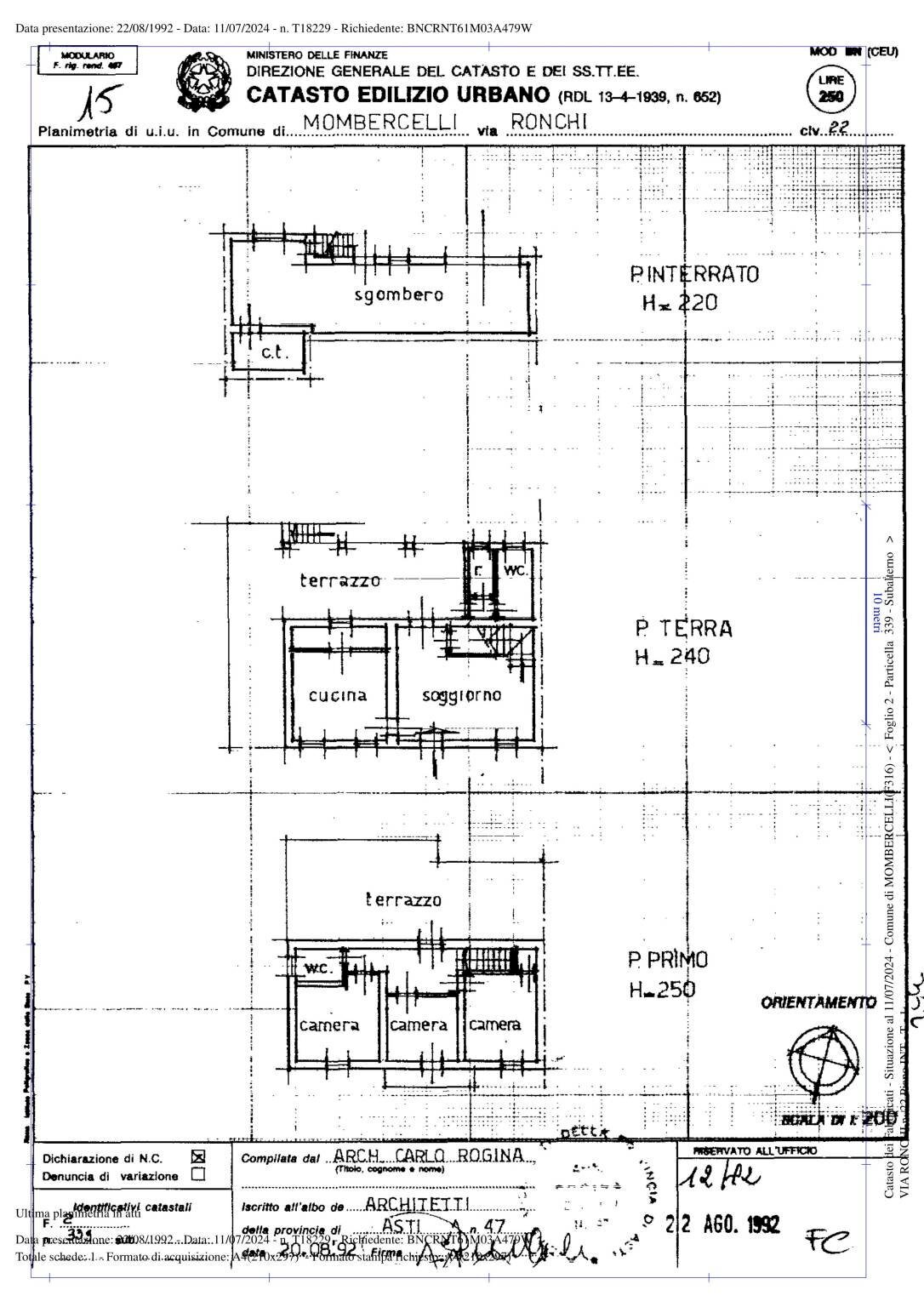 Rustico via Ronchi, Mombercelli - planimetria 1