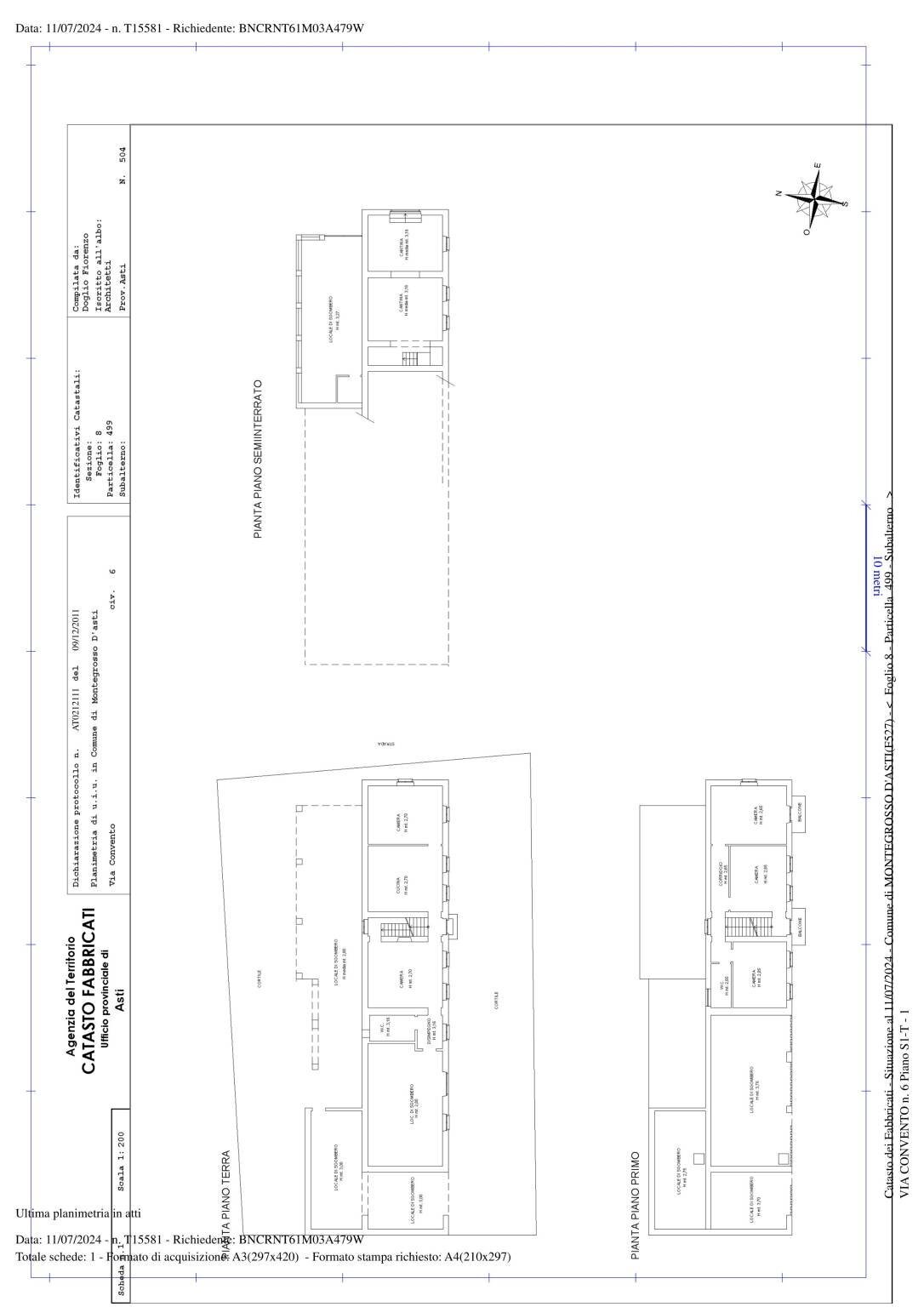 Rustico via Convento, Montegrosso d'Asti - planimetria 1