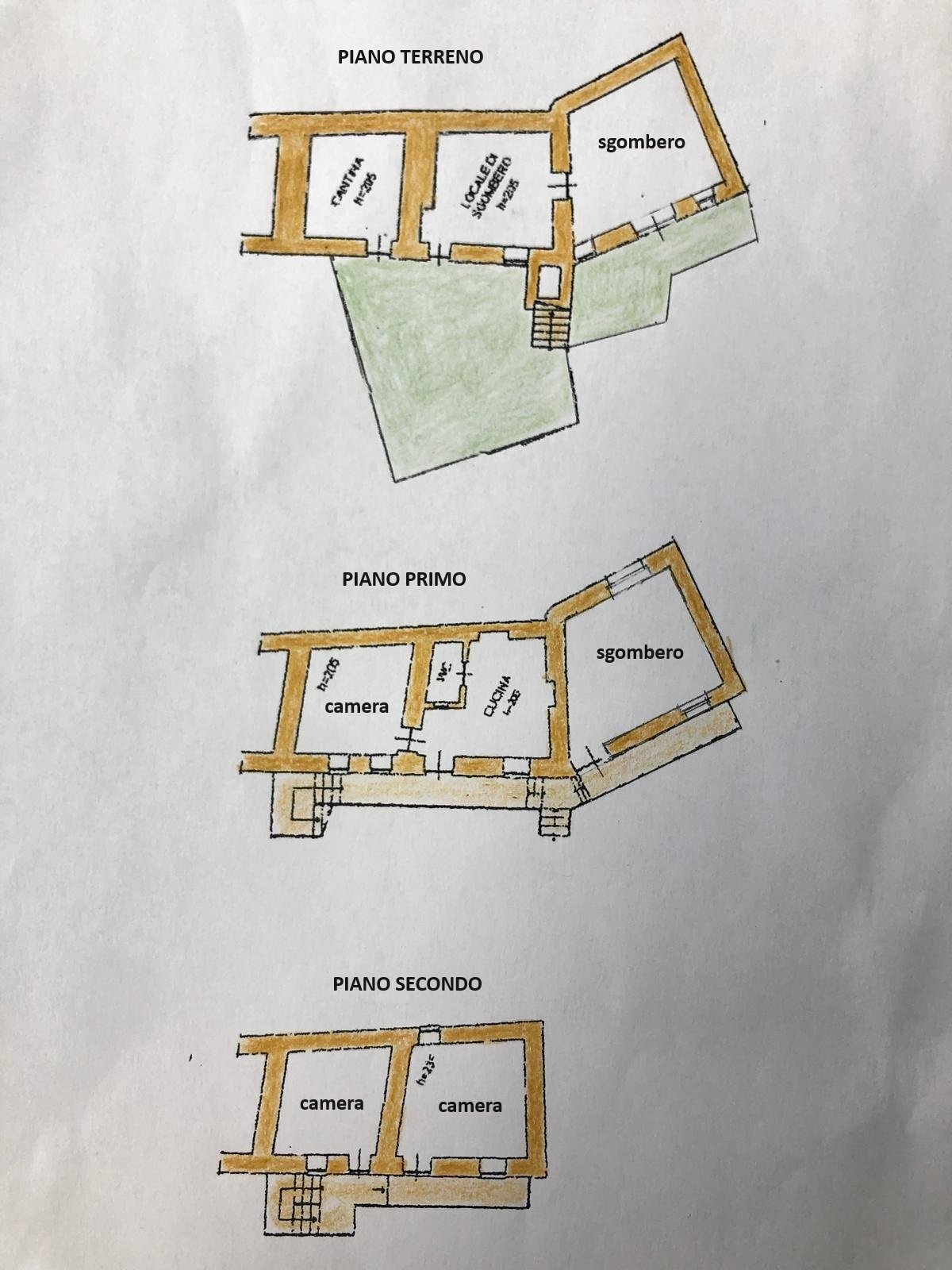 Porzione di casa Borgata Pidone, 20, Bobbio Pellice - planimetria 1