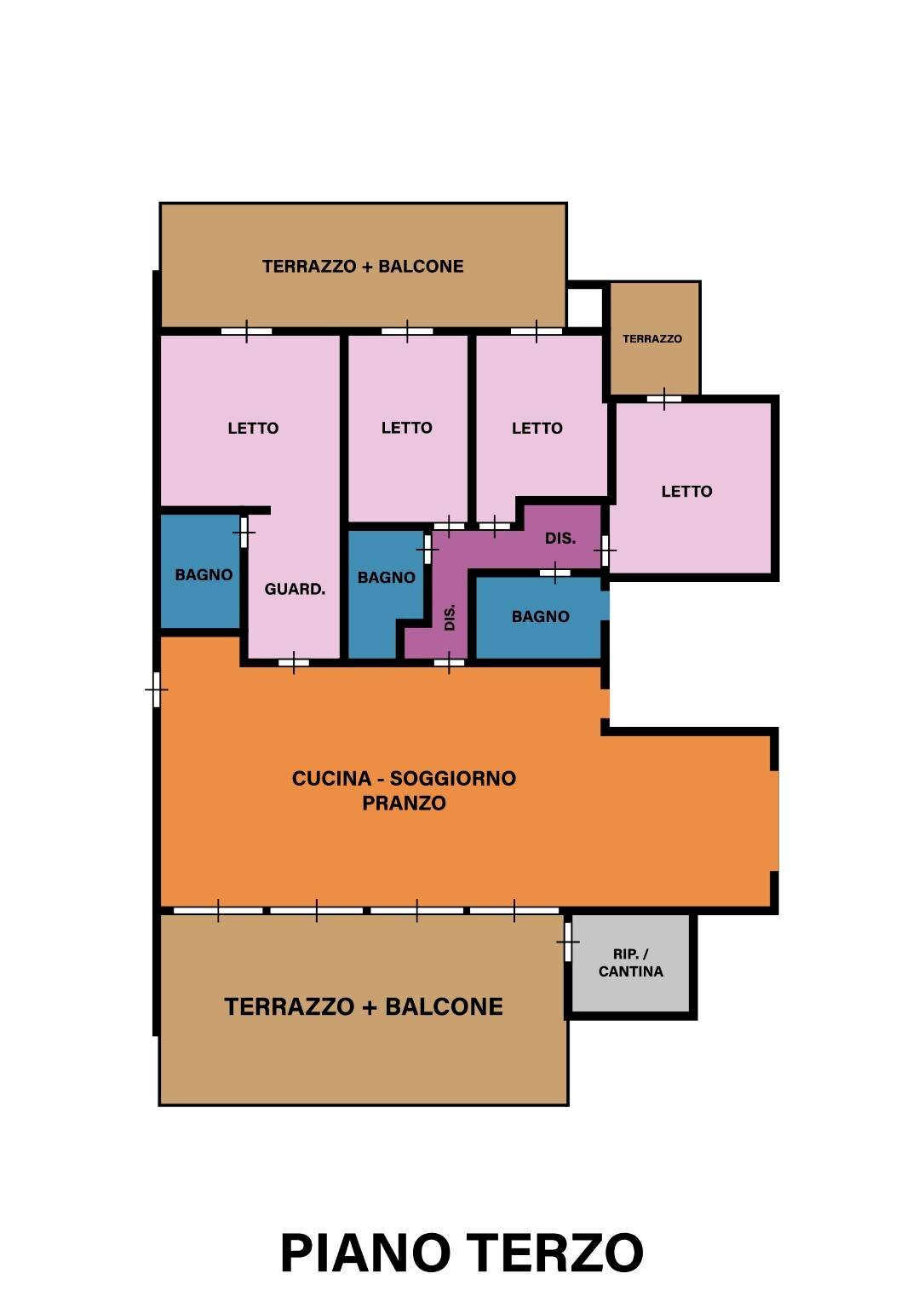 Attico viale Italia, Forlì - planimetria 1