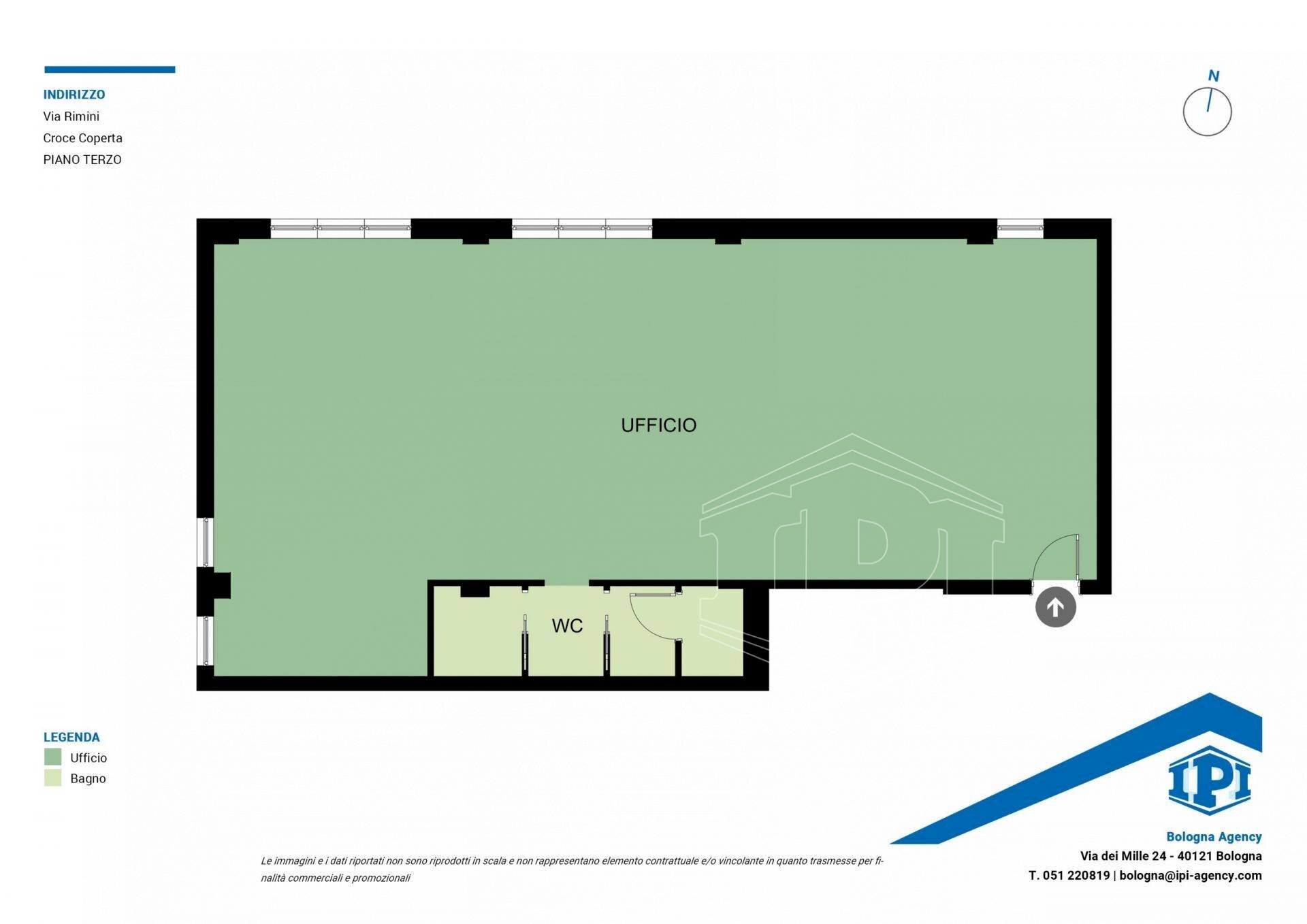 Office Via Rimini, Bologna (neighborhood Corticella) - floor plans 1