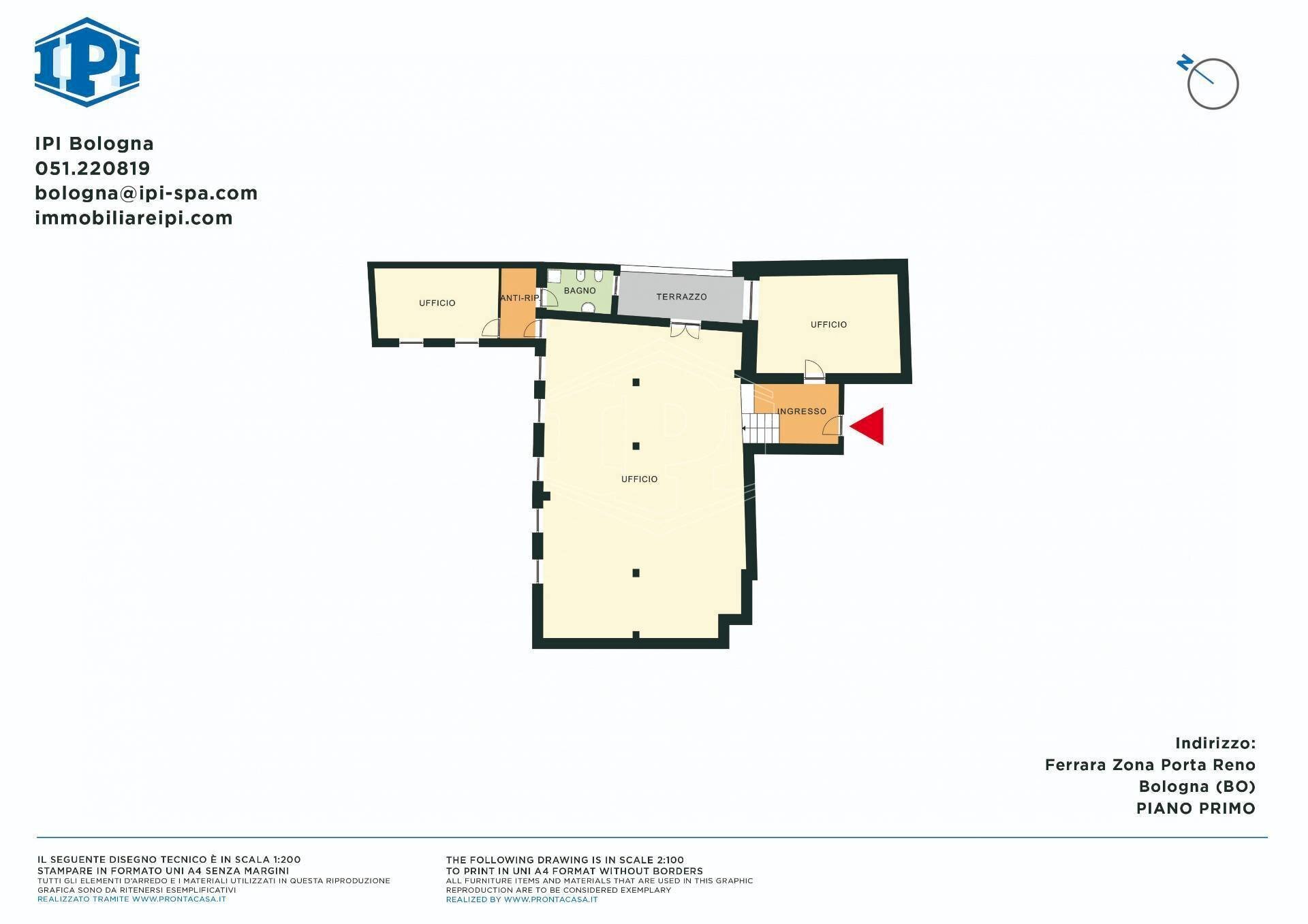 Ufficio Corso Porta Reno, Ferrara (zona Centro Storico) - planimetria 1