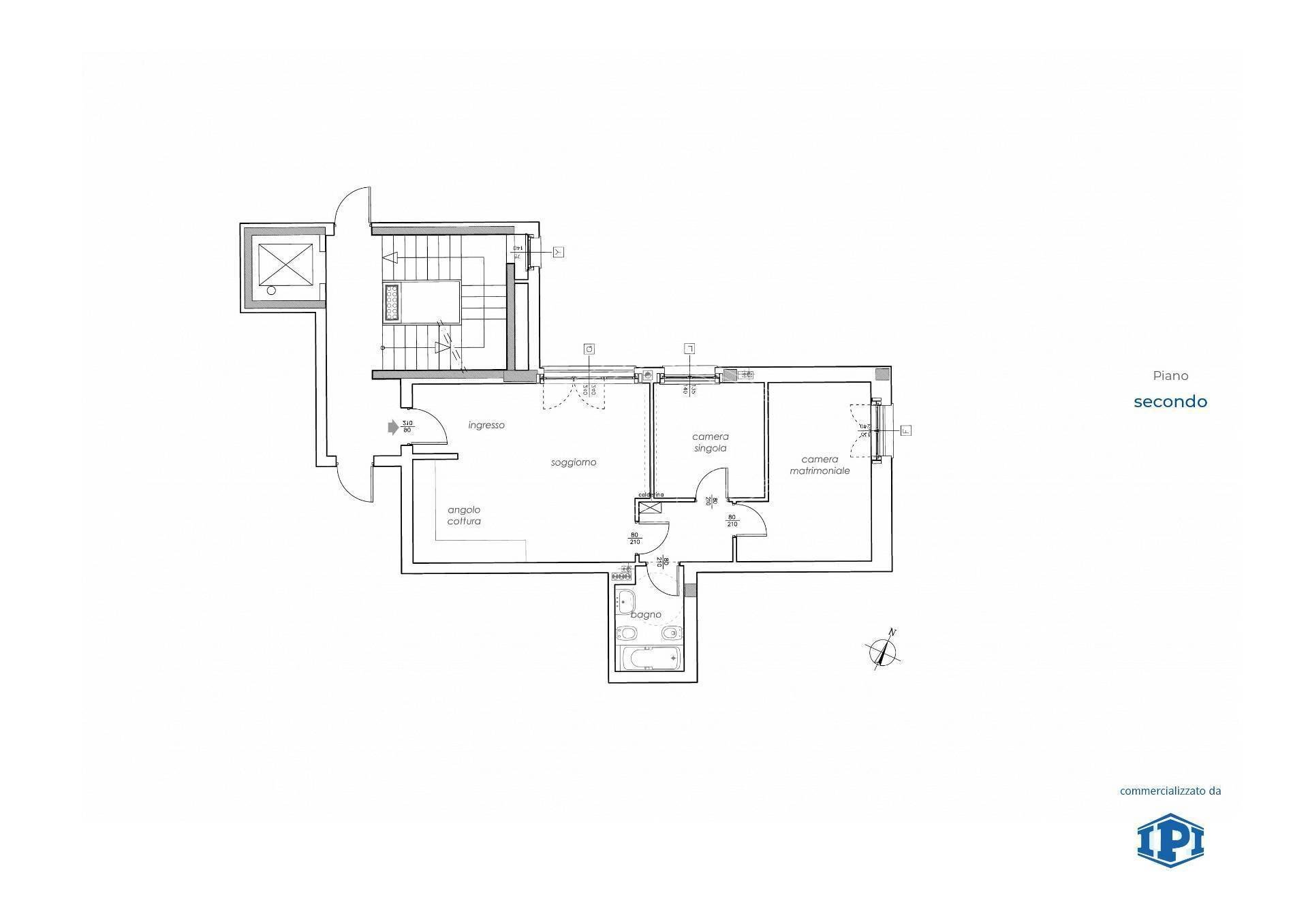 Three-room apartment Via Luigi Cibrario, Genova (neighborhood Sestri Ponente) - floor plans 1
