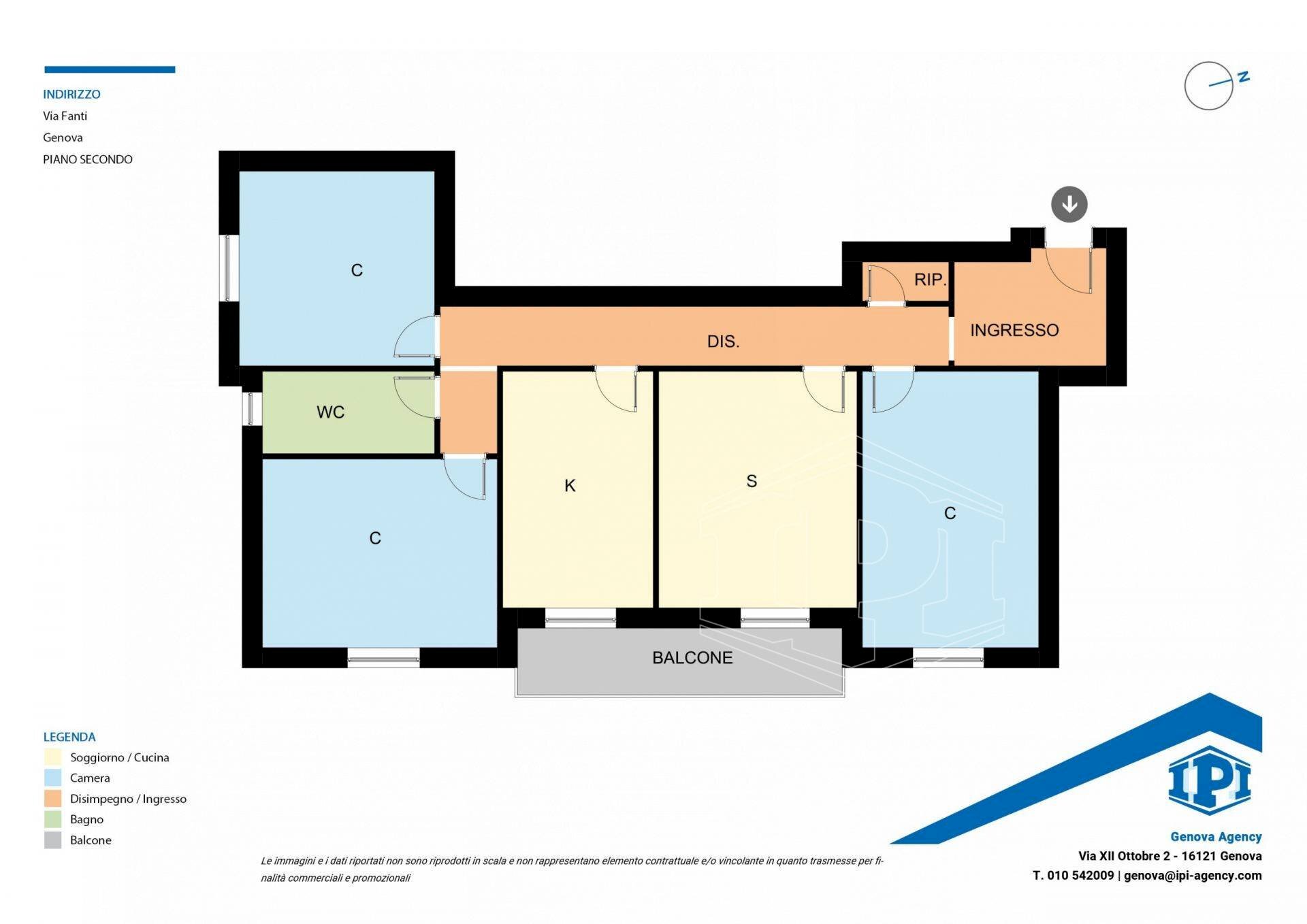 Appartamento Via Generale Manfredo Fanti, Genova (zona Sampierdarena) - planimetria 1