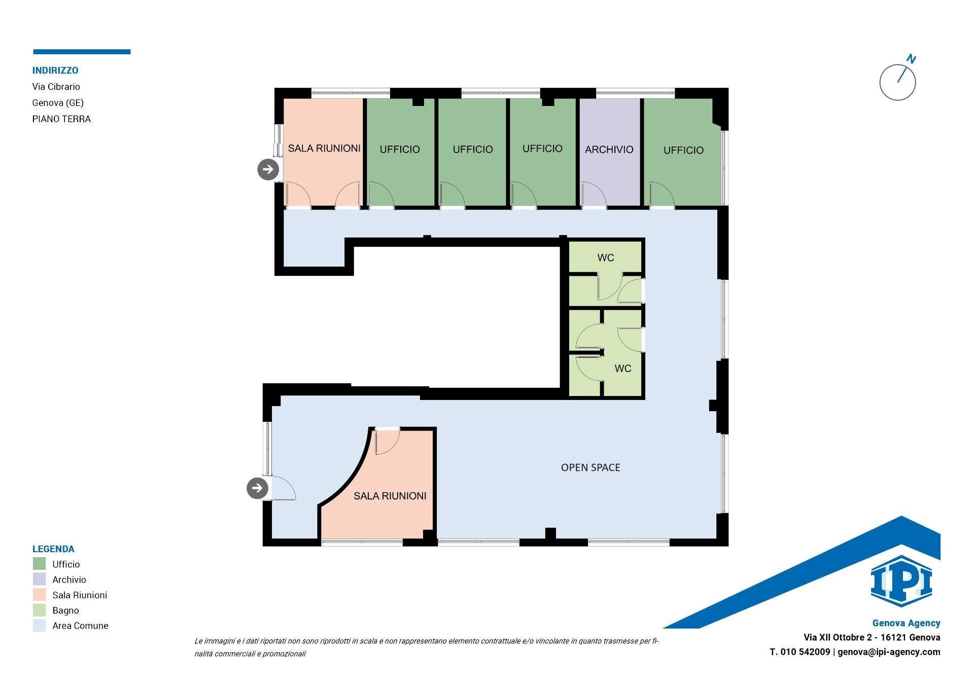 Ufficio Via Luigi Cibrario, Genova (zona Sestri Ponente) - planimetria 1
