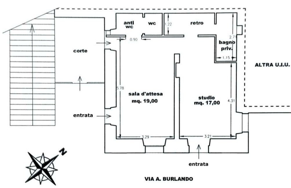 Negozio via Antonio Burlando, 116r, Genova (zona Marassi) - planimetria 1