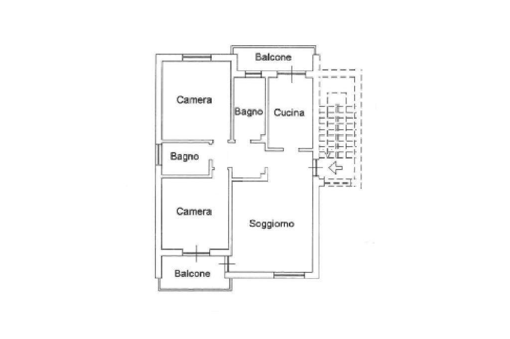 Four-room apartment Via Borghetto, Ivrea - floor plans 1